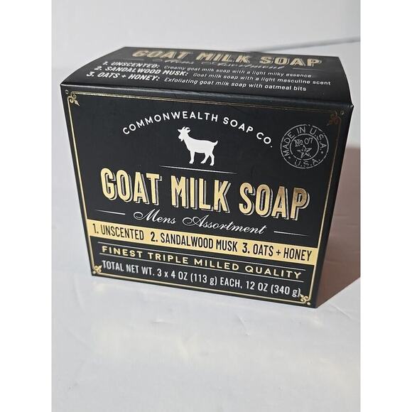 Goat Milk Soap Pack Of 3 Commonwealth Soap Co. Finest Triple Milled Quality Mens - Picture 2 of 11